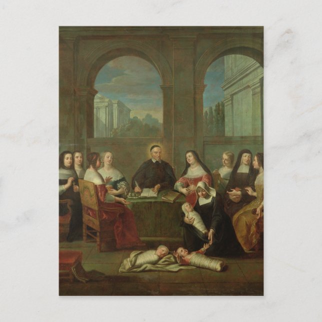 Saint Vincent de Paul och Charity Sisters Vykort (Framsida)