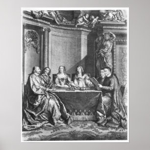Saint Vincent de Paul och kardinal Jules Mazarin Poster