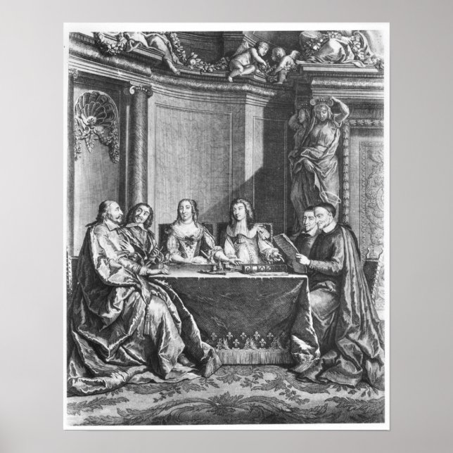 Saint Vincent de Paul och kardinal Jules Mazarin Poster (Framsidan)