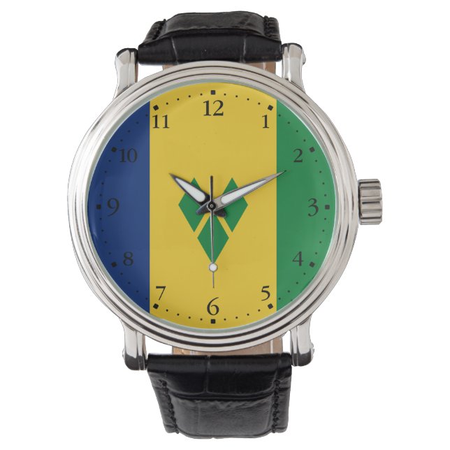 Saint Vincent Flagga Armbandsur (Framsida)
