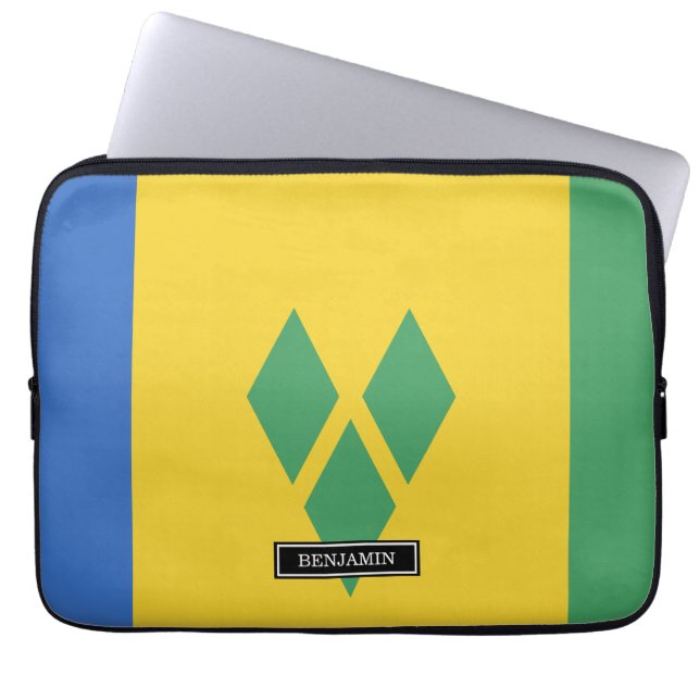 Saint Vincent Flagga Laptop Fodral (Framsidan)
