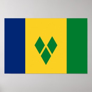 Saint Vincent-flagga Poster