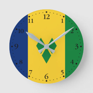 Saint Vincent-flagga Rund Klocka