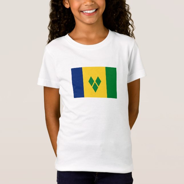 Saint Vincent-flagga T Shirt (Framsida)