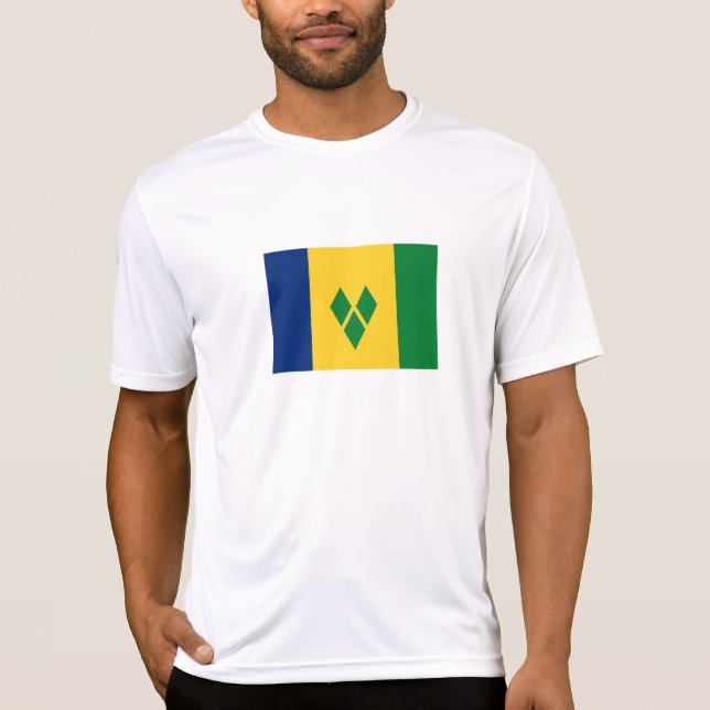 Saint Vincent-flagga T Shirt (Framsida)