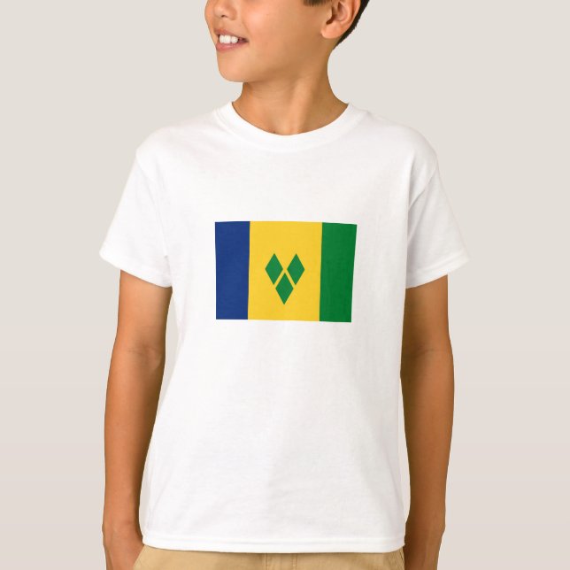 Saint Vincent-flagga T Shirt (Framsida)