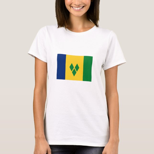 Saint Vincent-flagga T Shirt (Framsida)