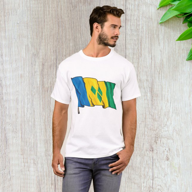 Saint Vincent Flagga T Shirt (Skapare uppladdad)