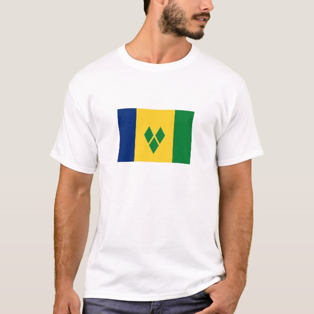 Saint Vincent Flagga T Shirt (Framsida)