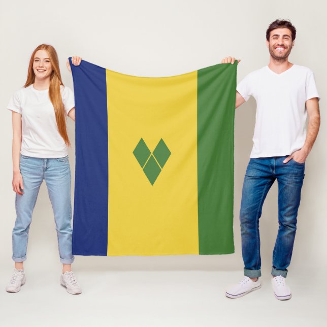 Saint Vincent och Grenadinerna-flagga Fleecefilt (På plats)