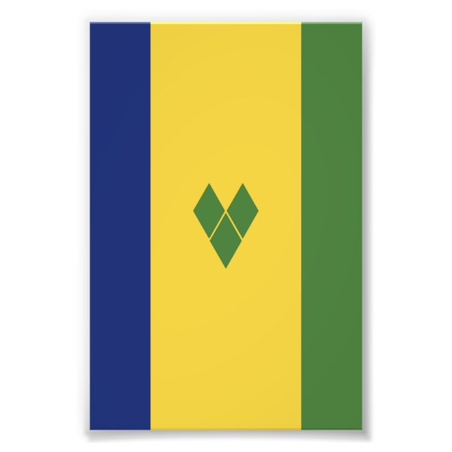 Saint Vincent och Grenadinerna-flagga Fototryck (Framsidan)