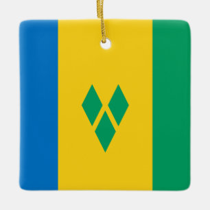 Saint Vincent och Grenadinerna-Flagga Julgransprydnad Keramik