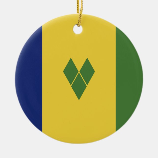 Saint Vincent och Grenadinerna-flagga Julgransprydnad Keramik (Framsidan)