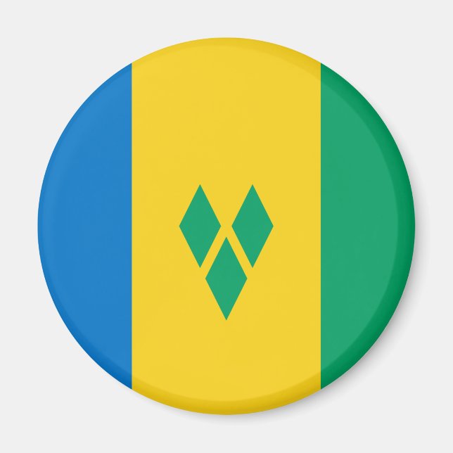 Saint Vincent och Grenadinerna-Flagga Magnet (Framsidan)