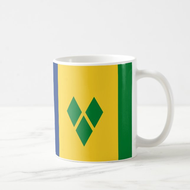 "Saint Vincent och Grenadinerna Flagga Mugg-Vibra Kaffemugg (Höger)