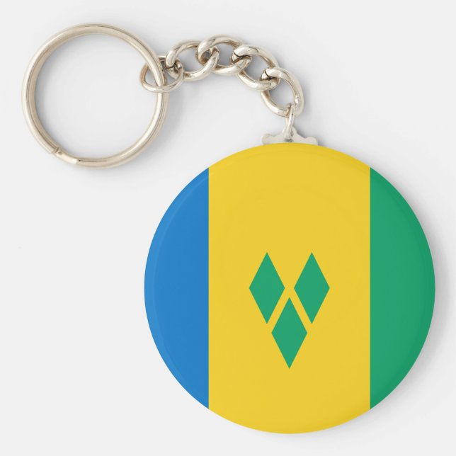 Saint Vincent och Grenadinerna-Flagga Nyckelring (Framsidan)