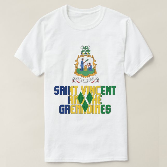 Saint Vincent och Grenadinerna-Flagga och Jackar T Shirt (Design framsida)