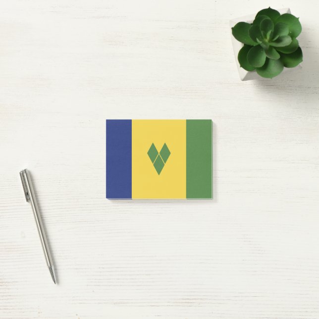 Saint Vincent och Grenadinerna-flagga Post-it Block (Kontor)