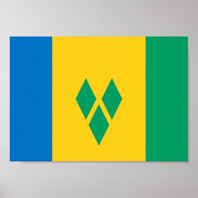 Saint Vincent och Grenadinerna-Flagga Poster (Framsidan)