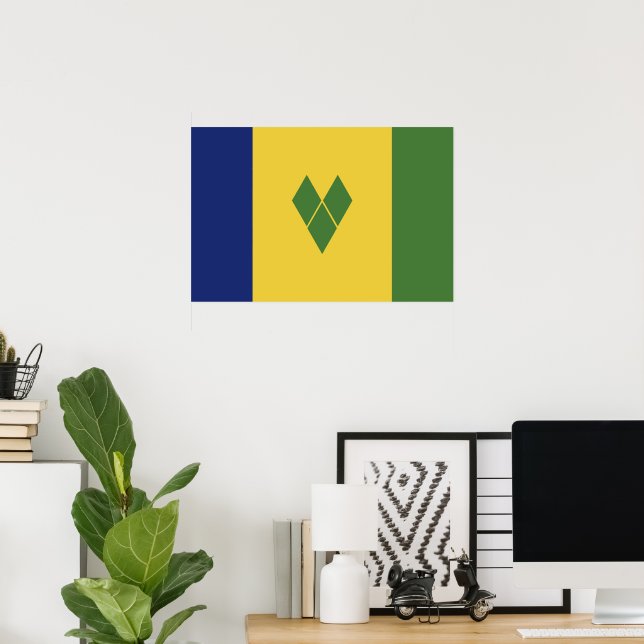 Saint Vincent och Grenadinerna-flagga Poster (Hemmakontoret)