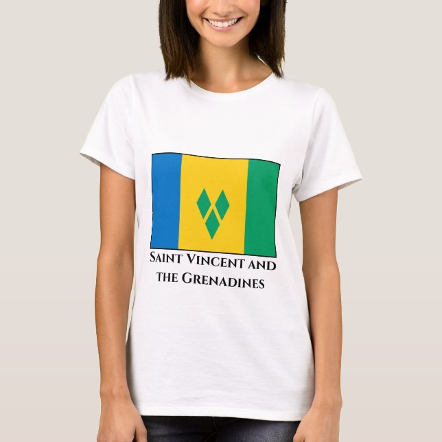 Saint Vincent och Grenadinerna-Flagga T Shirt (Framsida)