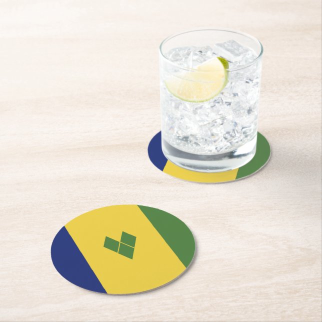 Saint Vincent och Grenadinerna-flagga Underlägg Papper Rund (Insitu)
