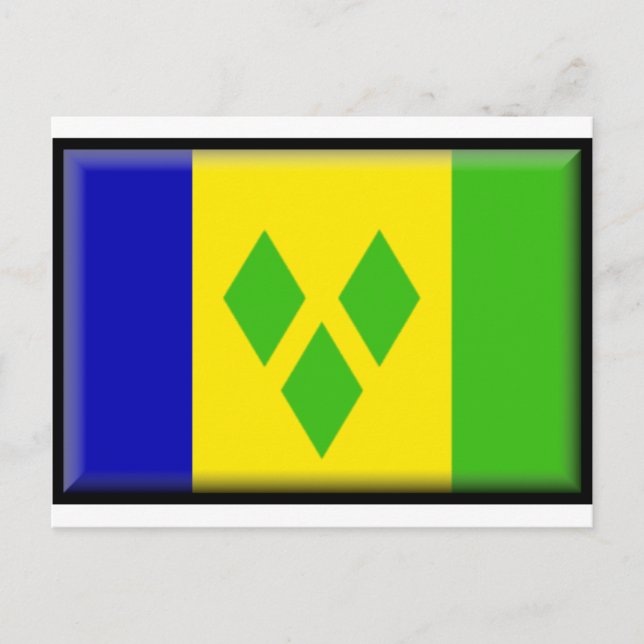 Saint Vincent och Grenadinerna-Flagga Vykort (Framsida)