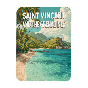 Saint Vincent och Grenadinerna Illustration Magnet