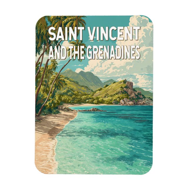 Saint Vincent och Grenadinerna Illustration Magnet (Vertikal)