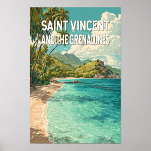 Saint Vincent och Grenadinerna Illustration Poster