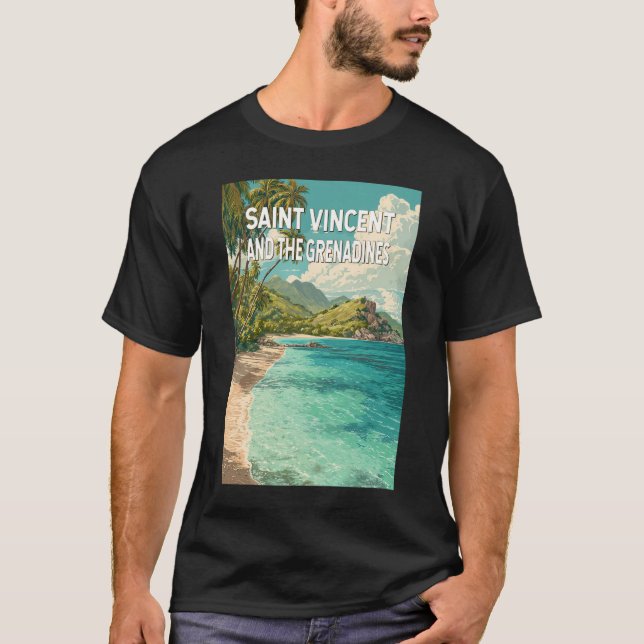 Saint Vincent och Grenadinerna Illustration T Shirt (Framsida)