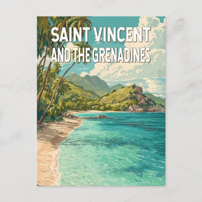 Saint Vincent och Grenadinerna Illustration Vykort (Framsida)