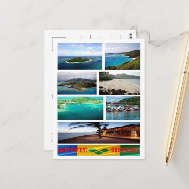 Saint Vincent och Grenadinerna - Mozaik - Vykort (Fram/Back In Situ)