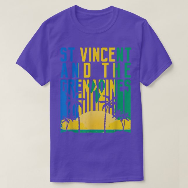 Saint Vincent och Grenadinerna Retro 70-talets vin T Shirt (Design framsida)