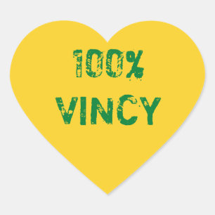 Saint Vincent och Grenadinerna Vincy Hjärtformat Klistermärke