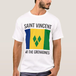 Saint Vincent och Grenadinerna/World Land Flagga T Shirt