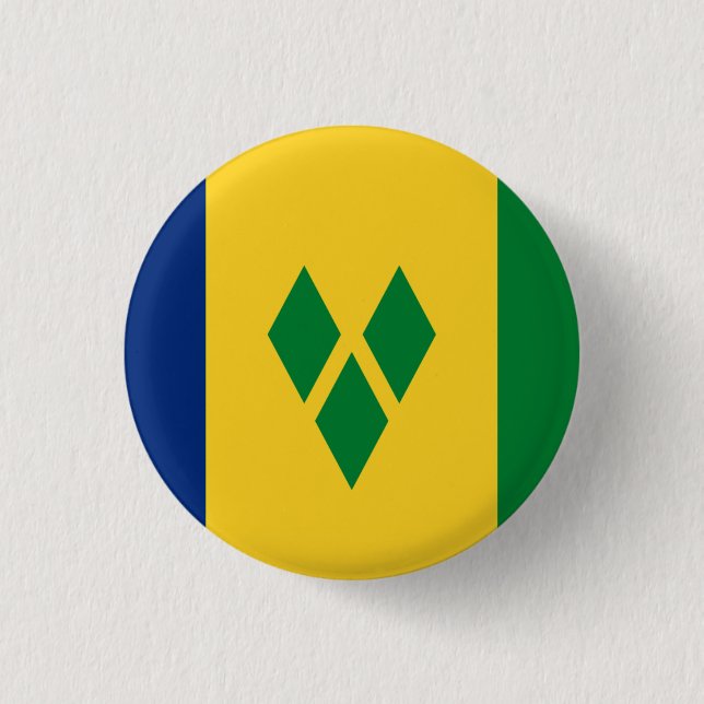 Saint Vincent och Grenadinernas flagga Knapp (Framsida)