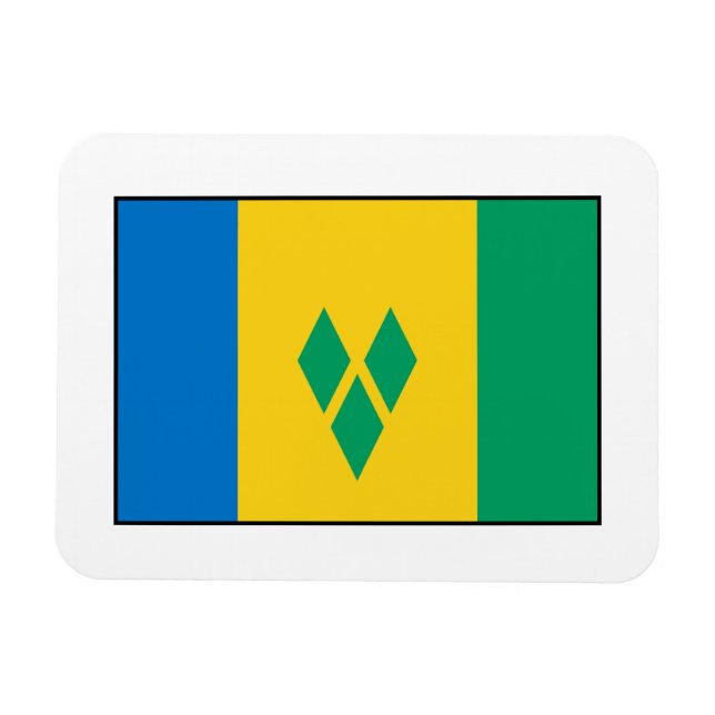 Saint Vincent och Grenadinernas Flagga Magnet (Horisontell)