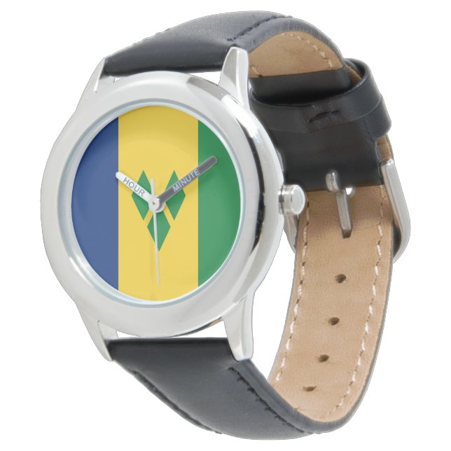 Saint Vincent och Grenadinernas Flagga Vincy Armbandsur (Vinklad)