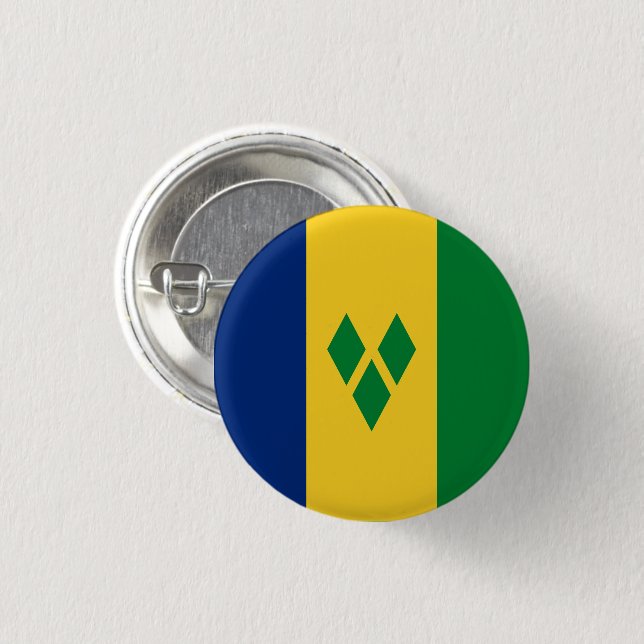 Saint Vincent och Grenadinernas Flagga Vincy Knapp (Framsida & baksida)