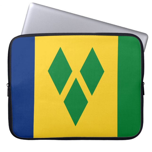 Saint Vincent och Grenadinernas Flagga Vincy Laptop Fodral (Framsidan)