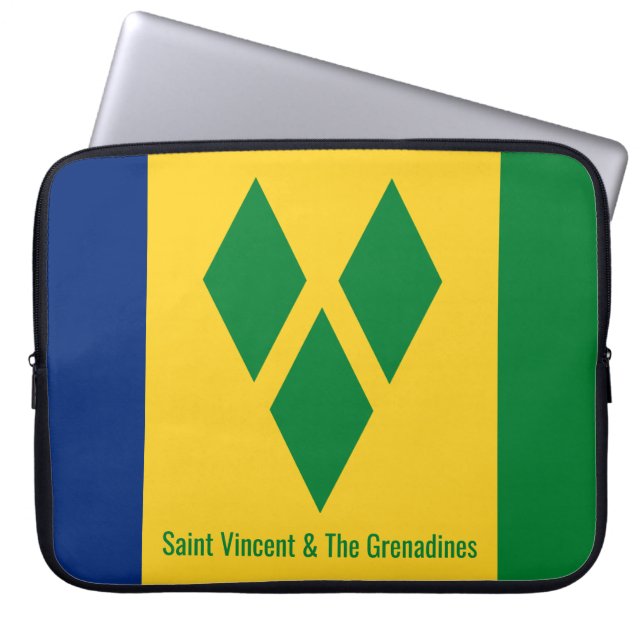 Saint Vincent och Grenadinernas Flagga Vincy Laptop Fodral (Framsidan)