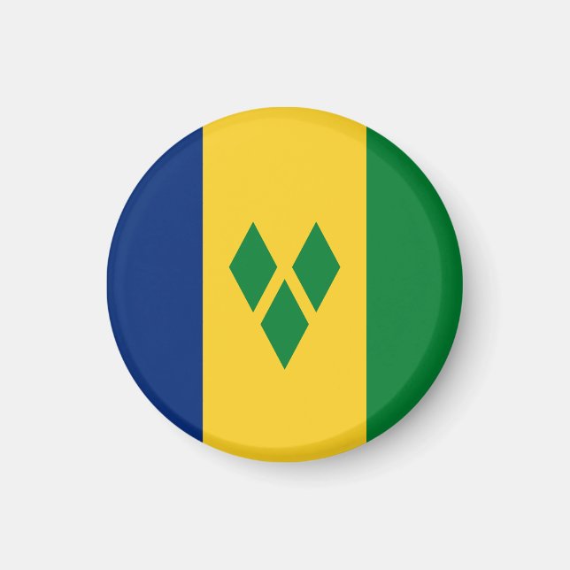 Saint Vincent och Grenadinernas Flagga Vincy Magnet (Framsidan)