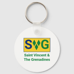 Saint Vincent och Grenadinernas Flagga Vincy Nyckelring