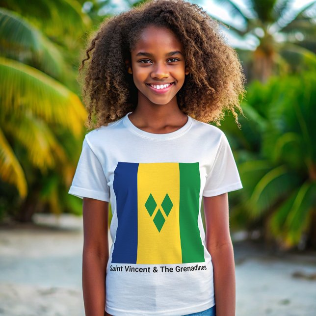Saint Vincent och Grenadinernas Flagga Vincy T Shirt (Skapare uppladdad)