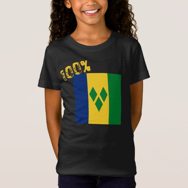 Saint Vincent och Grenadinernas Flagga Vincy T Shirt (Framsida)