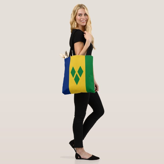 Saint Vincent och Grenadinernas Flagga Vincy Tygkasse (På modell)