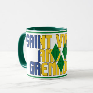 Saint Vincent och Grenadinernas nationella Flagga Mugg