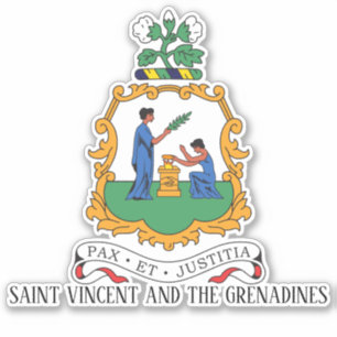Saint Vincent och Grenadinernas nationella Jacka i Klistermärken