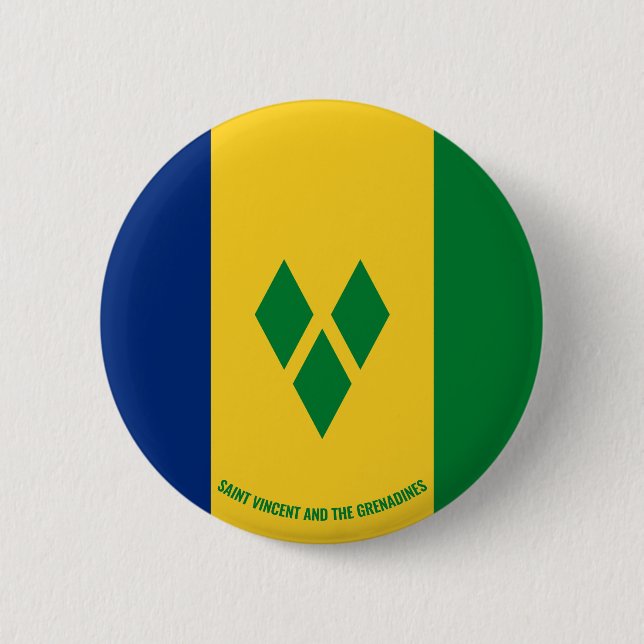 Saint Vincent och Grenadines Flagga Charming Knapp (Framsida)